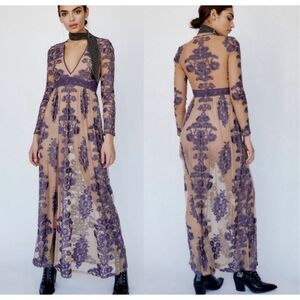 For Love & Lemons Temecula Maxi Dress Large Purple